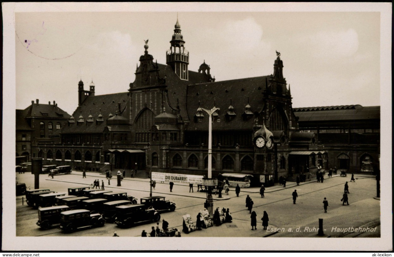 Ansichtskarte Essen (Ruhr) Hauptbahnhof, Werbung Autos 1937 - Essen