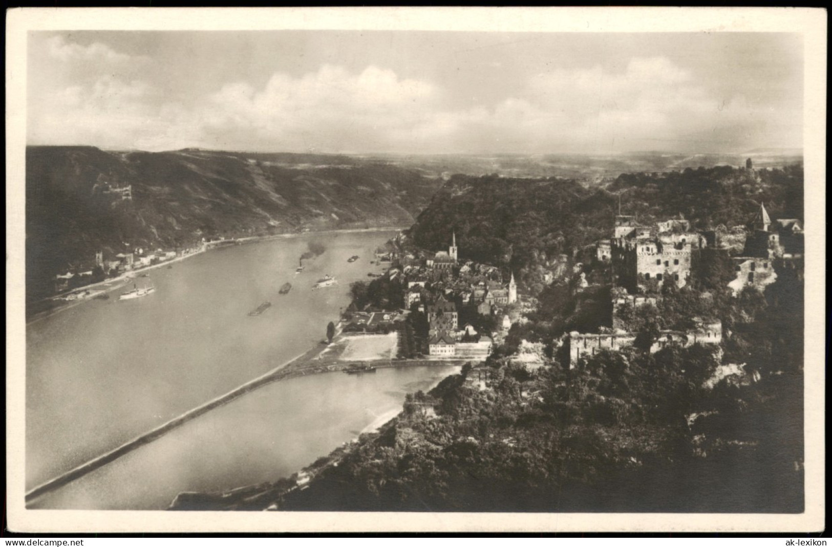 Ansichtskarte Sankt Goar Fotokarte: Stadt Rheindampfer 1928 - St. Goar