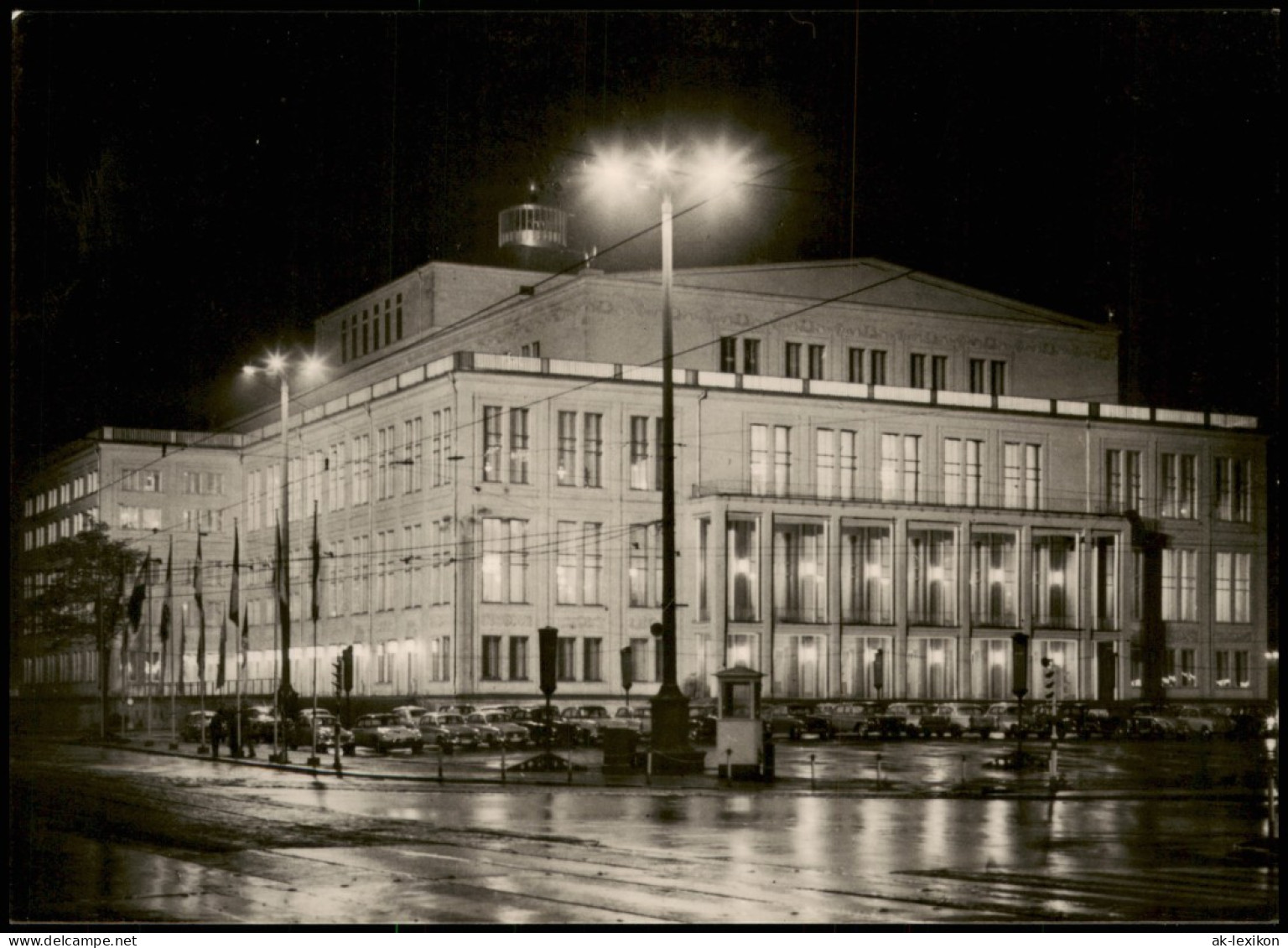 Ansichtskarte Leipzig Oper Opernhaus Bei Nacht Zur DDR-Zeit 1962 - Leipzig