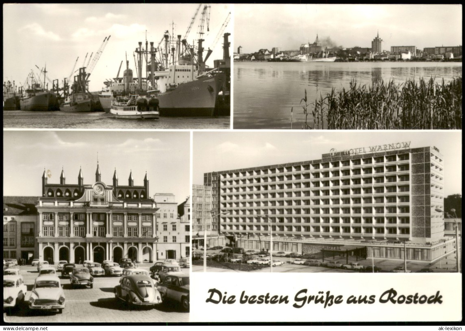 Ansichtskarte Rostock Hafen, Markt, Hotel Warnow 1978 - Rostock