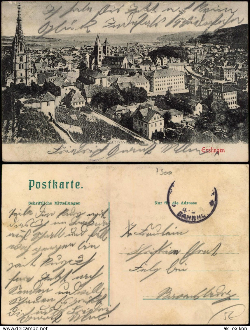 Ansichtskarte Esslingen Stadtpartie 1907 - Esslingen