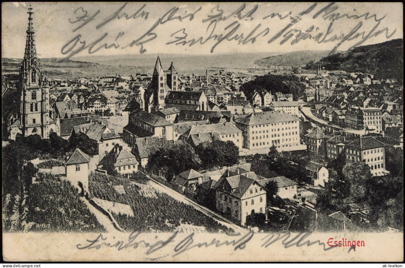 Ansichtskarte Esslingen Stadtpartie 1907 - Esslingen