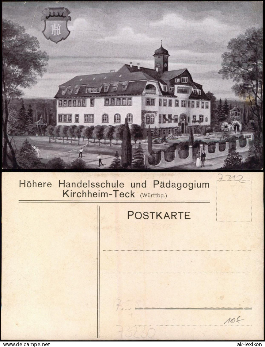 Ansichtskarte Kirchheim Unter Teck Höhere Handelsschule Und Pädagogium 1912 - Kirchheim