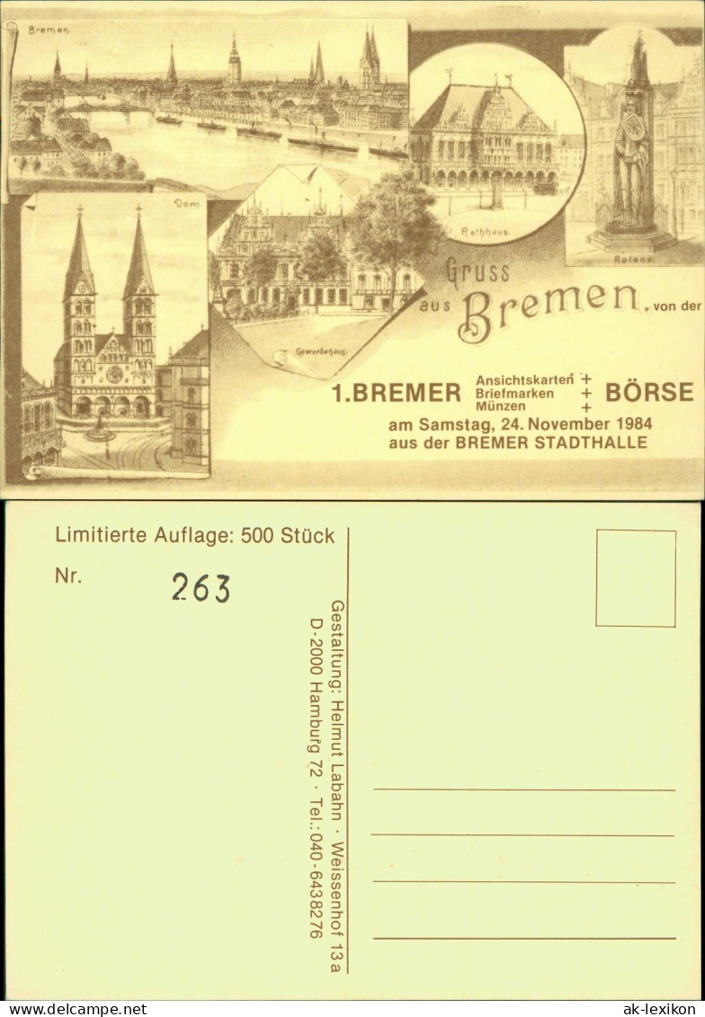 Ansichtskarte Bremen 1.BREMER Briefmarken + BÖRSE Limitiert 500 Stk. 1984 - Bremen