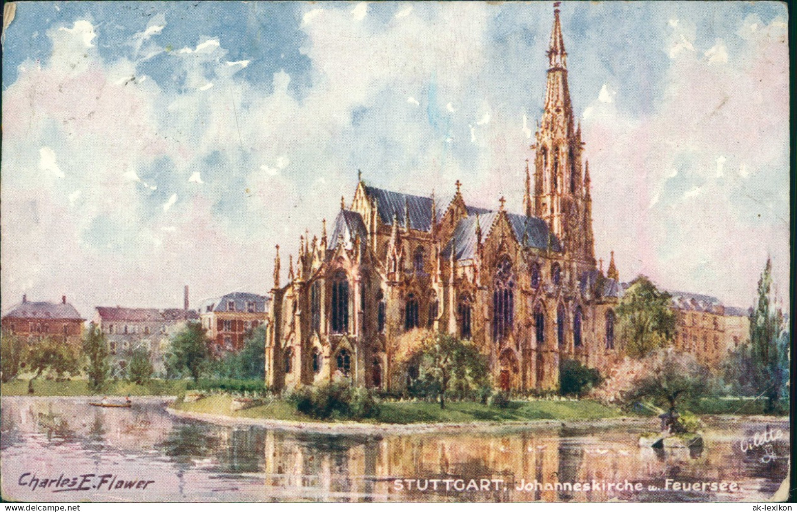 Ansichtskarte Stuttgart Johanneskirche Am Feuersee 1915  Gel. Feldpost - Stuttgart