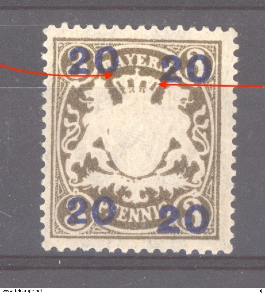 Allemagne  -  Bavière   :  Mi  177 II  *  Variété:  Décalage Hauteur Gauche-droite De La Surcharge, Inconnu Michel - Mint