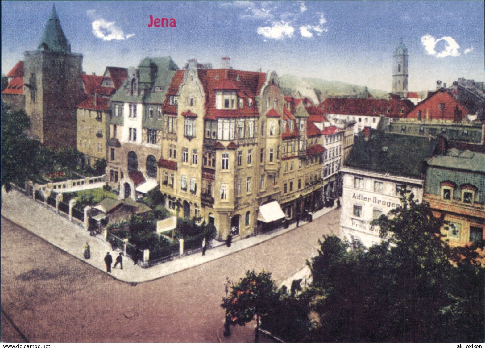 Ansichtskarte Jena Teilansicht Mit Adler Drogerie 1995 - Jena