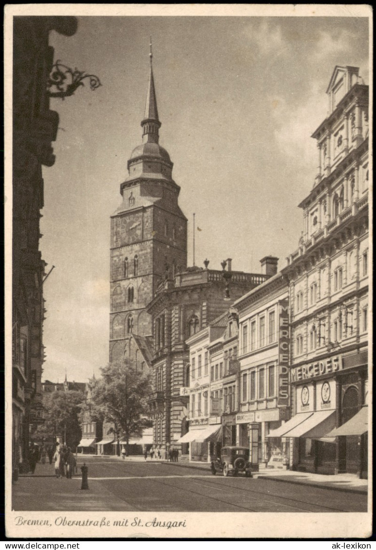 Ansichtskarte Bremen Obernstraße Mit St. Ansgari Kirche 1943 - Bremen