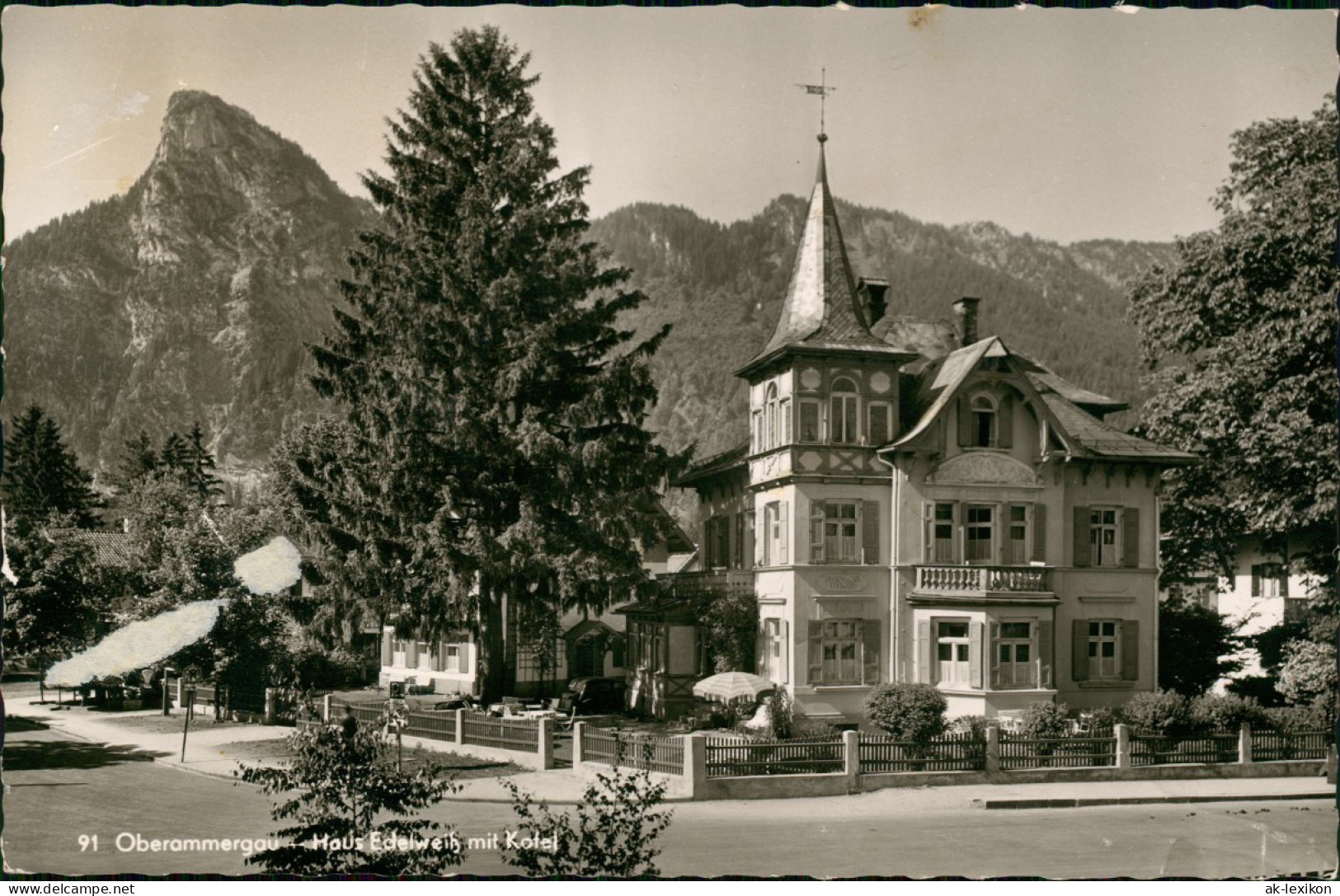 Ansichtskarte Oberammergau Haus Edelweiß Mit Kotel 1966 - Oberammergau