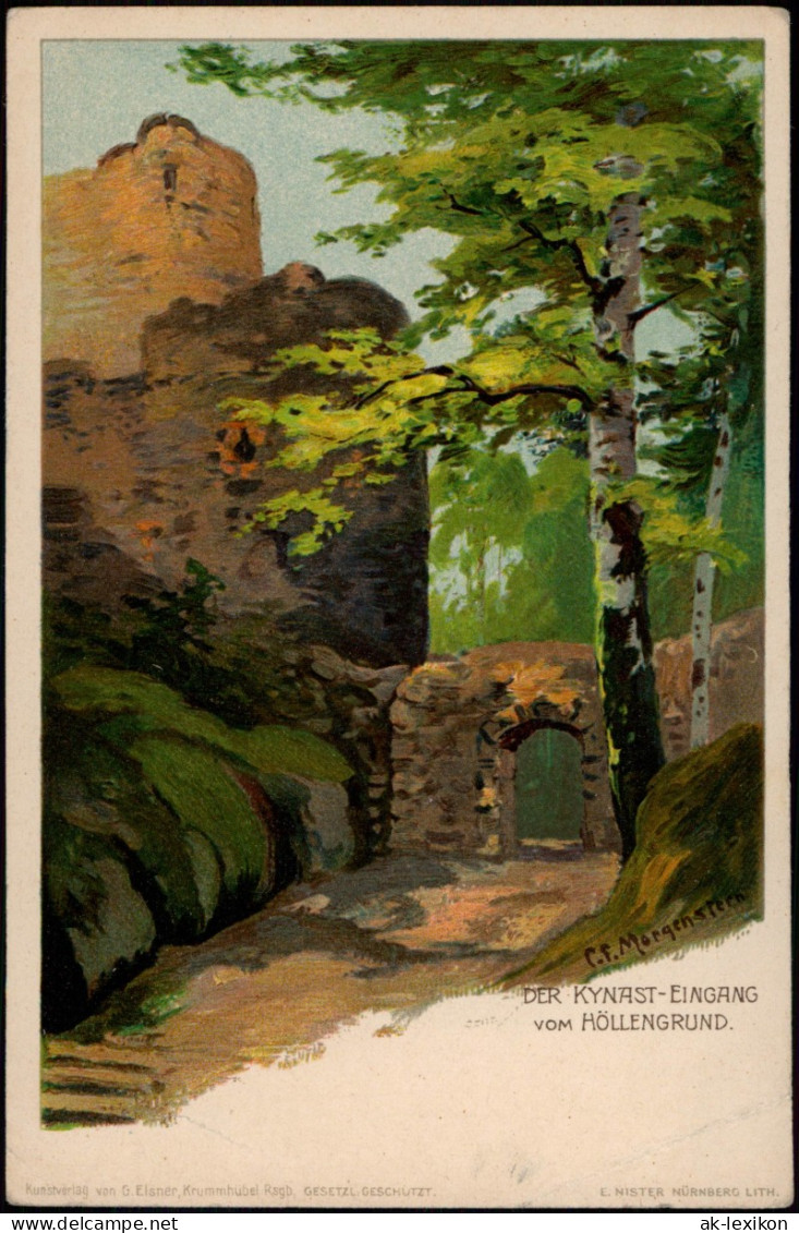 DER KYNAST-EINGANG VOM HÖLLENGRUND Im Riesengebirge (Künstlerkarte) 1907 - Peintures & Tableaux