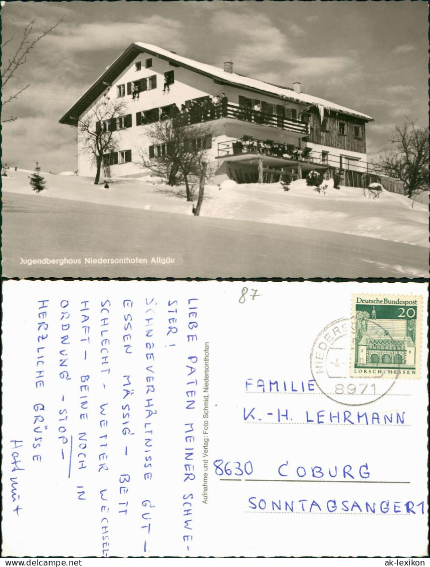 Ansichtskarte Sonthofen Jugendberghaus Niedersonthofen Im Winter 1970 - Sonthofen