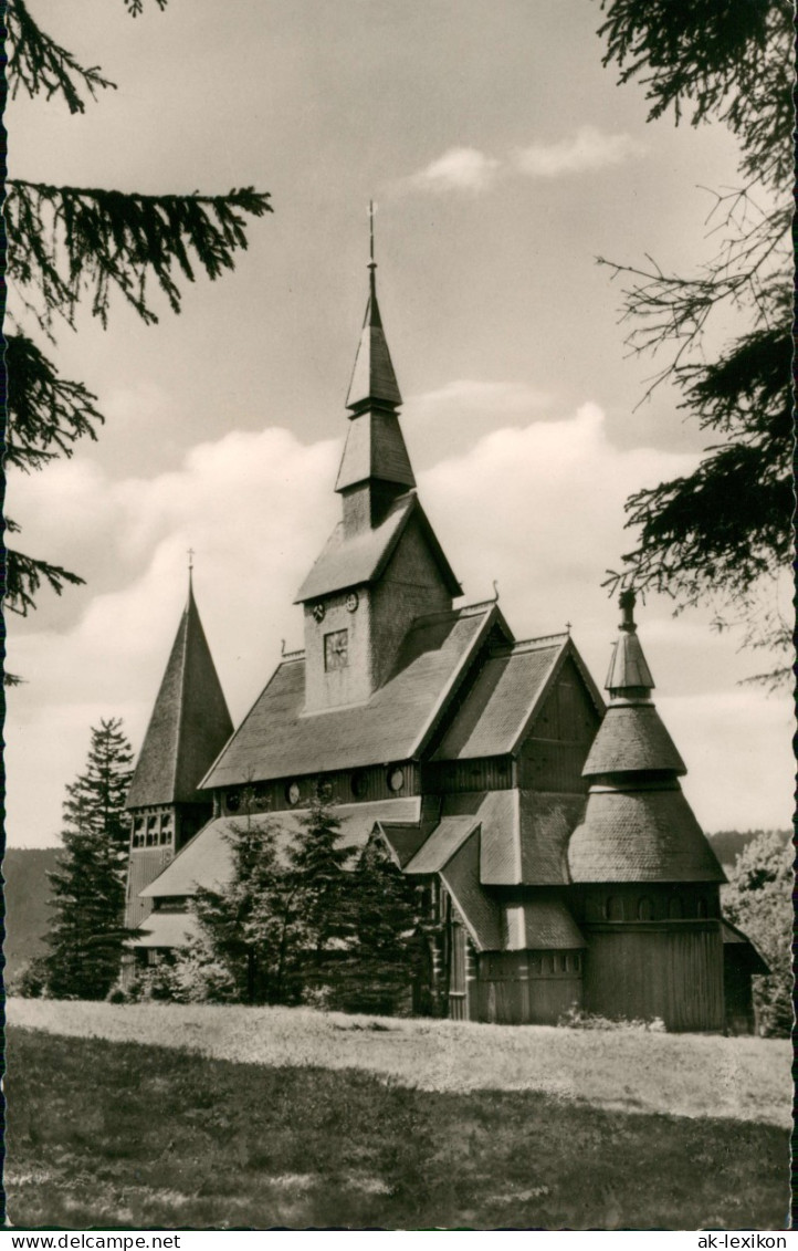 Ansichtskarte Hahnenklee-Goslar Gustav-Adolf-Stabkirche 1962 - Goslar