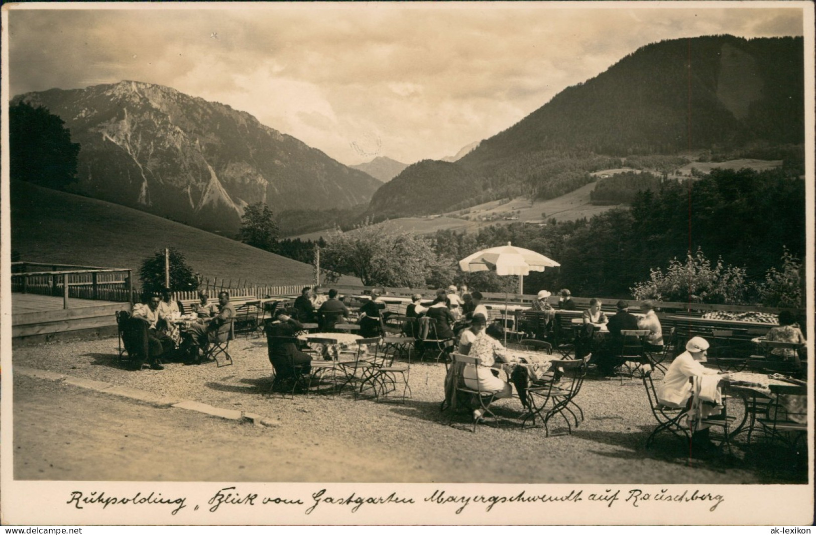 Ansichtskarte Ruhpolding Restaurant - Terrasse 1936 - Ruhpolding
