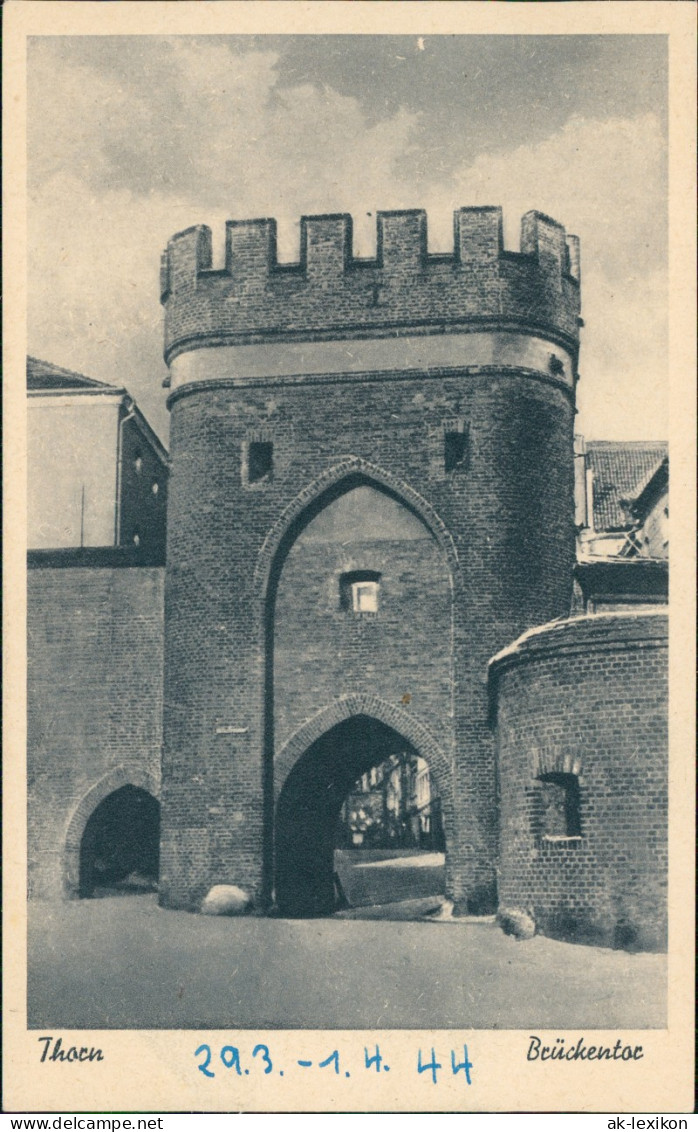 Postcard Thorn Toruń Brückentor 1944 - Polen