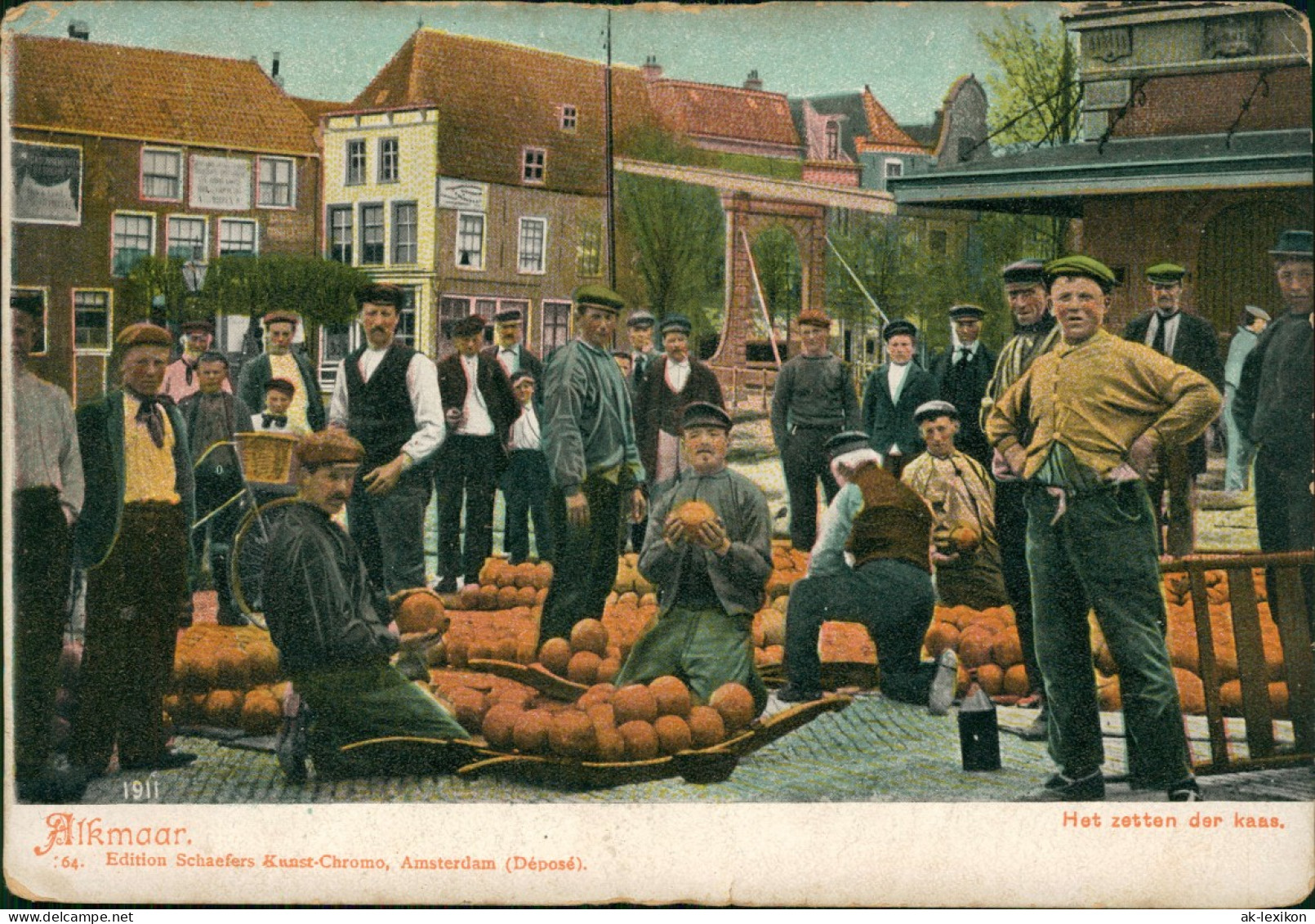 Postkaart Alkmaar Het Zetten Der Kaas. - Marktszene 1910 - Alkmaar
