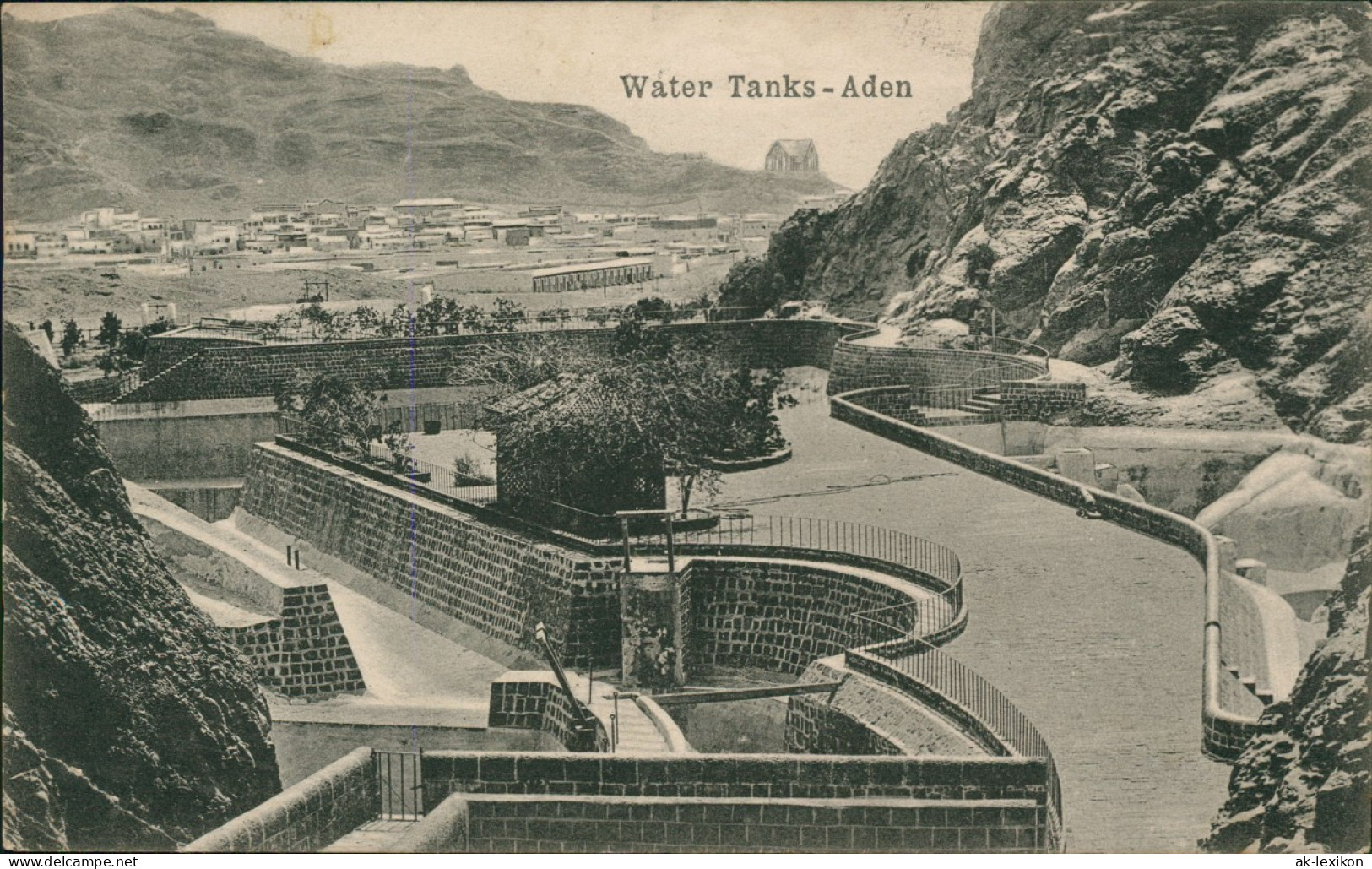 Postcard Aden عدن Water Tanks Stadt 1913 - Yemen