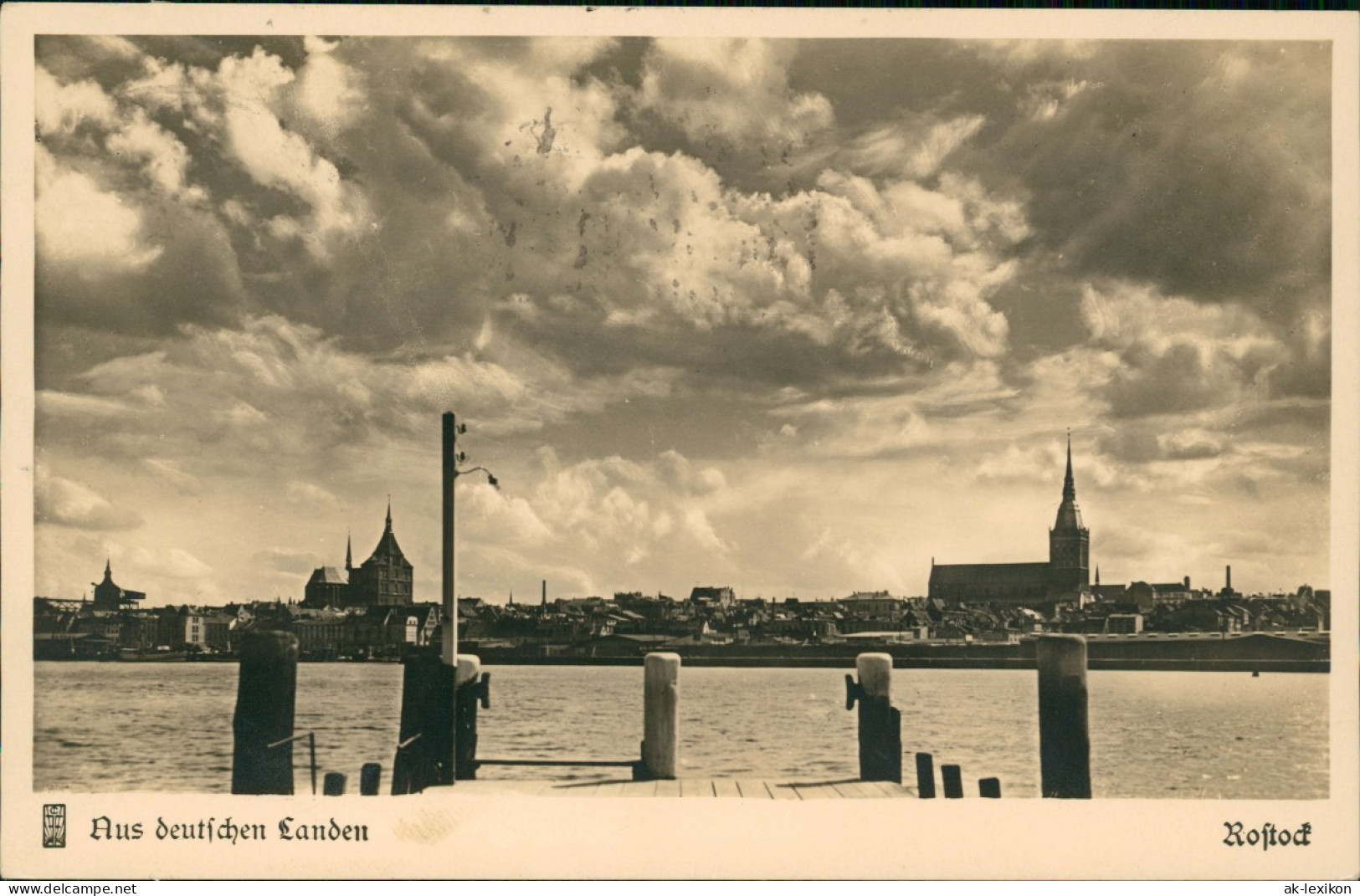 Ansichtskarte Rostock Blick Auf Die Stadt - Fotokarte 1938 - Rostock