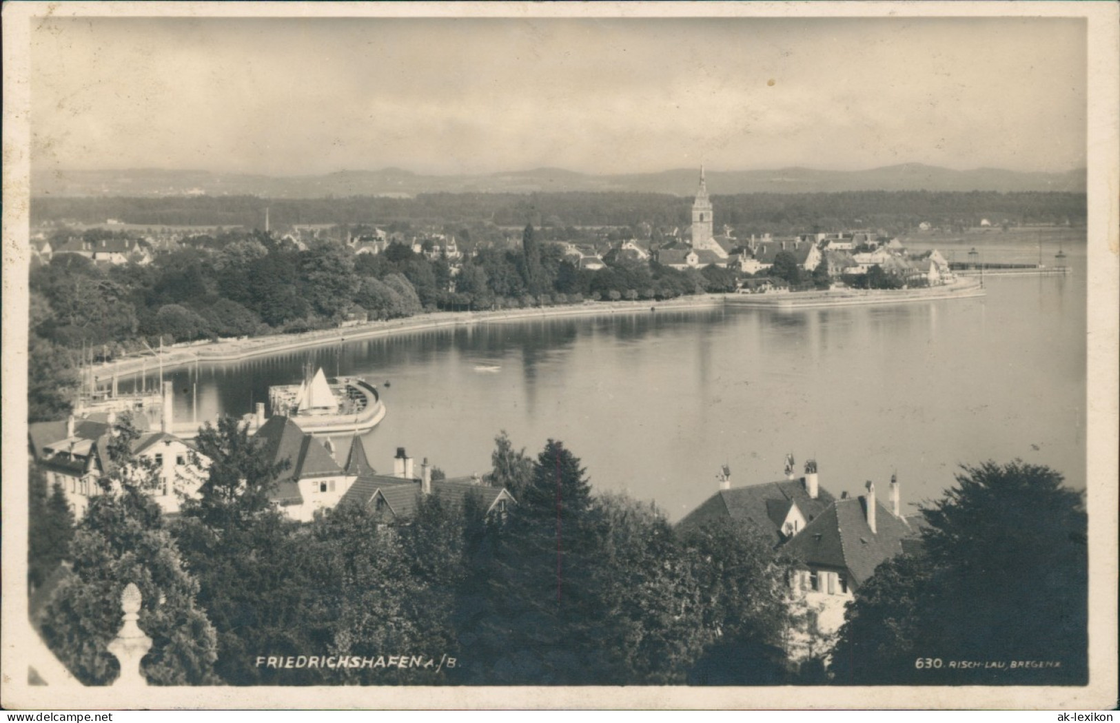 Ansichtskarte Friedrichshafen Stadt, Hafen - Gebirge 1925 - Friedrichshafen