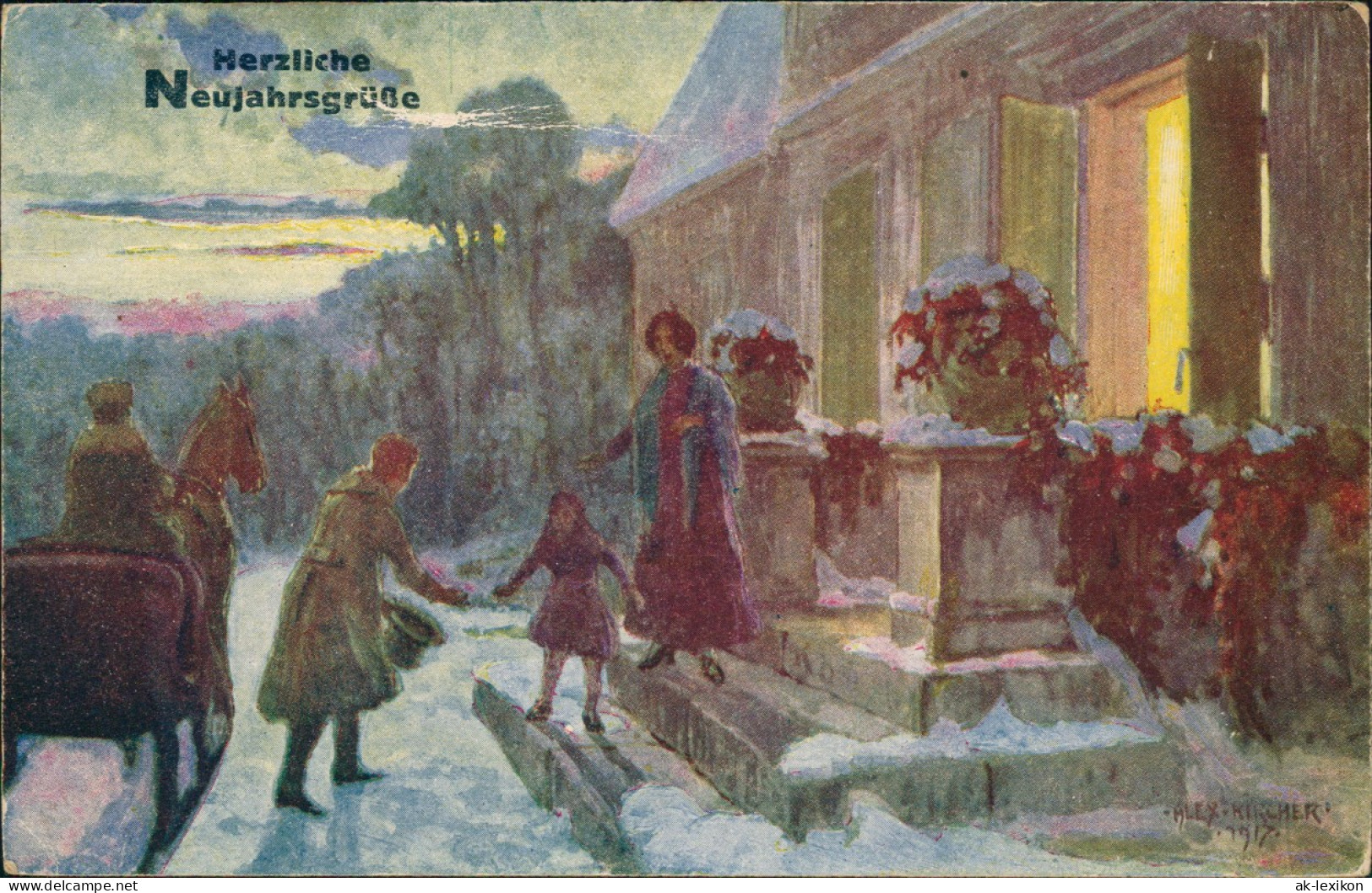 Ansichtskarte  Neujahr Sylvester New Year Willkommen Vor Dem Herrenhaus 1911 - New Year