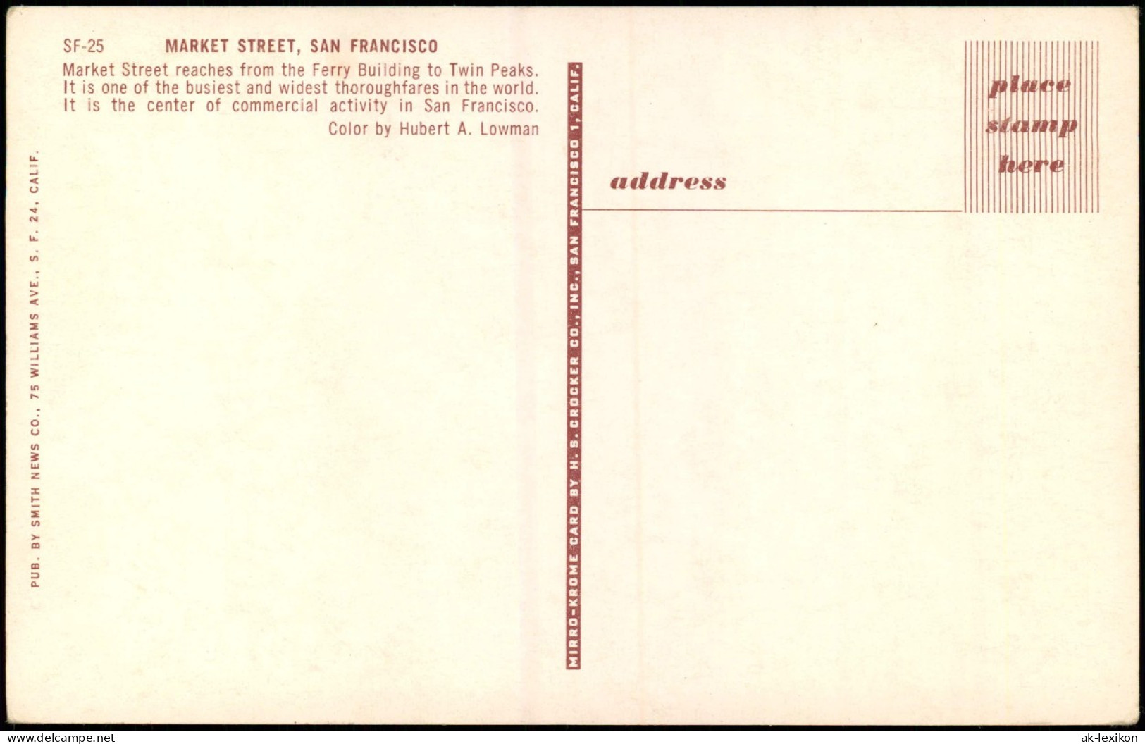 Postcard San Francisco Market Street 1965 - Andere & Zonder Classificatie