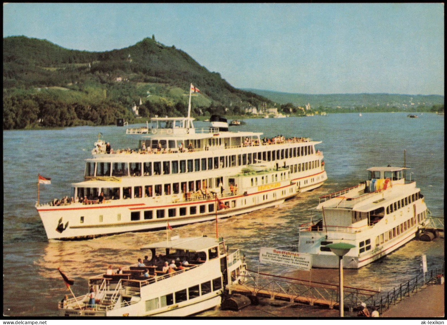 Rheindampfer MS Drachenfels Vor Der Rheinpromenade Bonn-Bad Godesberg 1960 - Passagiersschepen