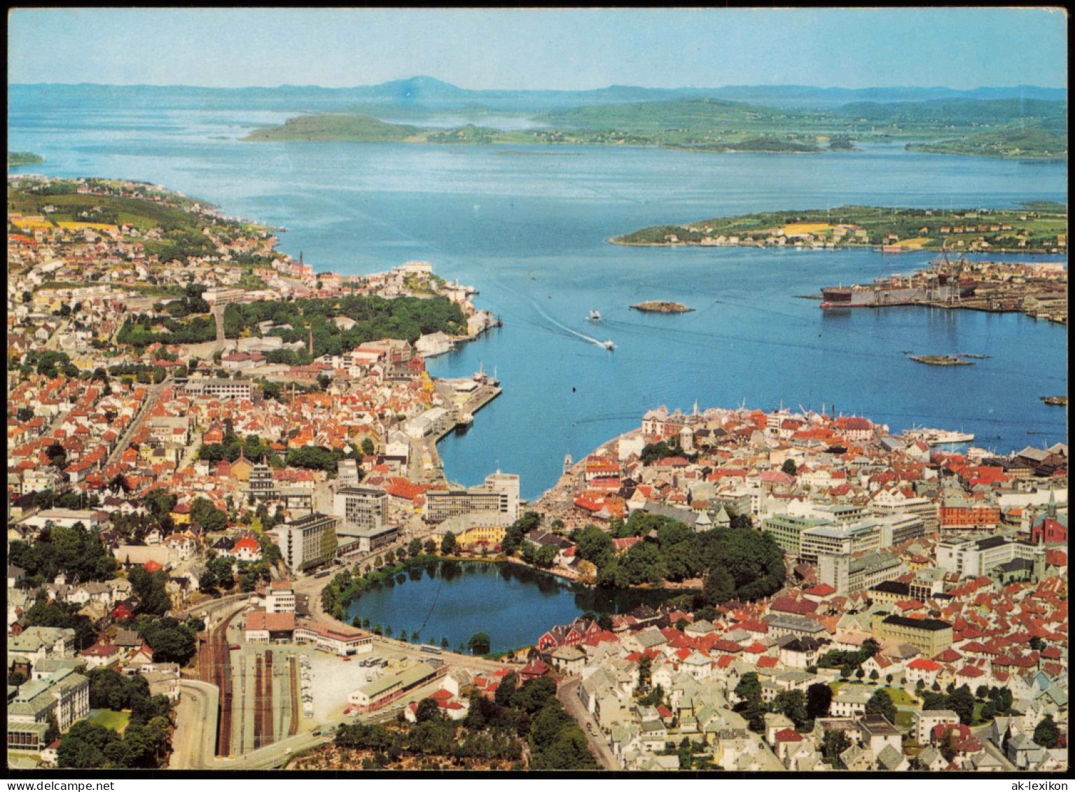 Stavanger Luftaufnahme (Aerial View) Utsikt Over Byen Med Bredevannet. 1975 - Norvège