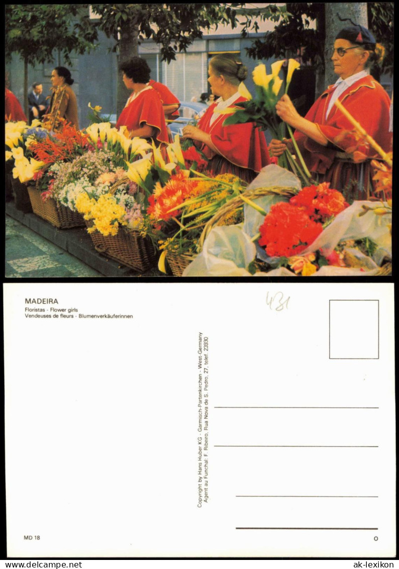 Postcard Funchal MADEIRA Vendeuses De Fleurs Blumenverkäuferinnen 1980 - Autres & Non Classés