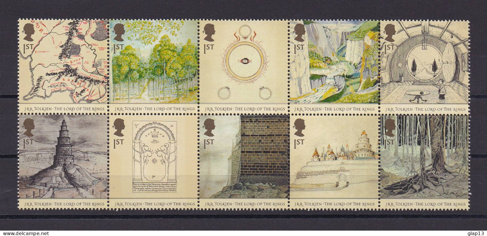 GRANDE-BRETAGNE 2004 TIMBRE N°2523/32 NEUF** LE SEIGNEUR DES ANNEAUX - Unused Stamps