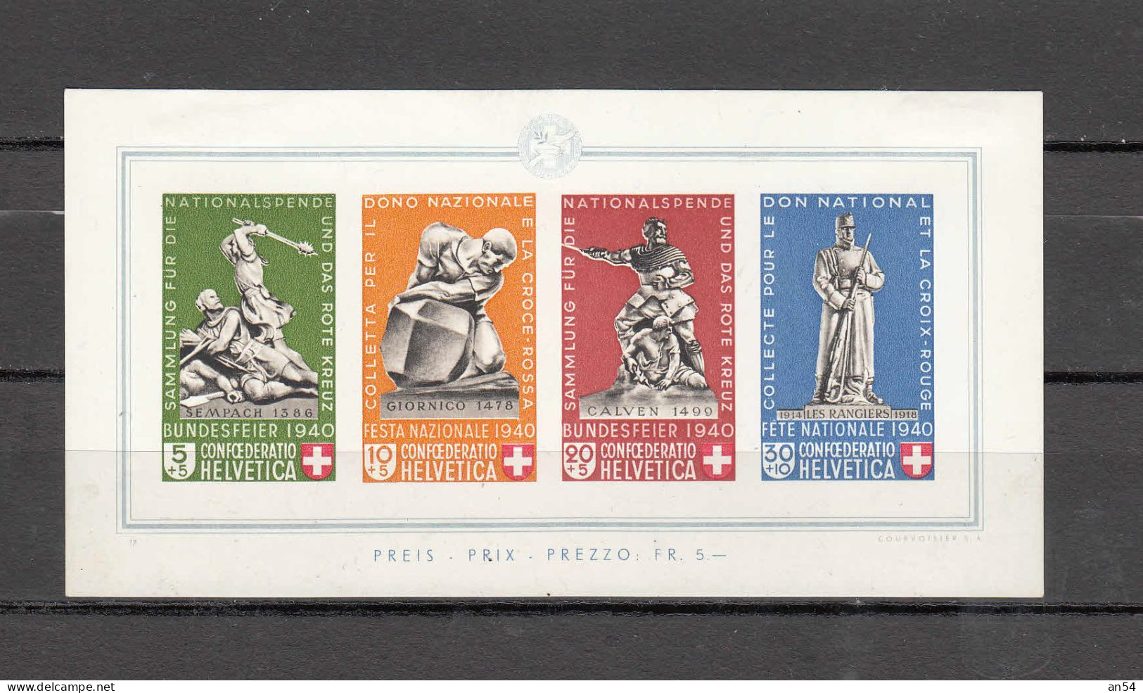 1940 PP BLOC  N° 12  NEUF*  COTE 175.00€          CATALOGUE SBK - Unused Stamps