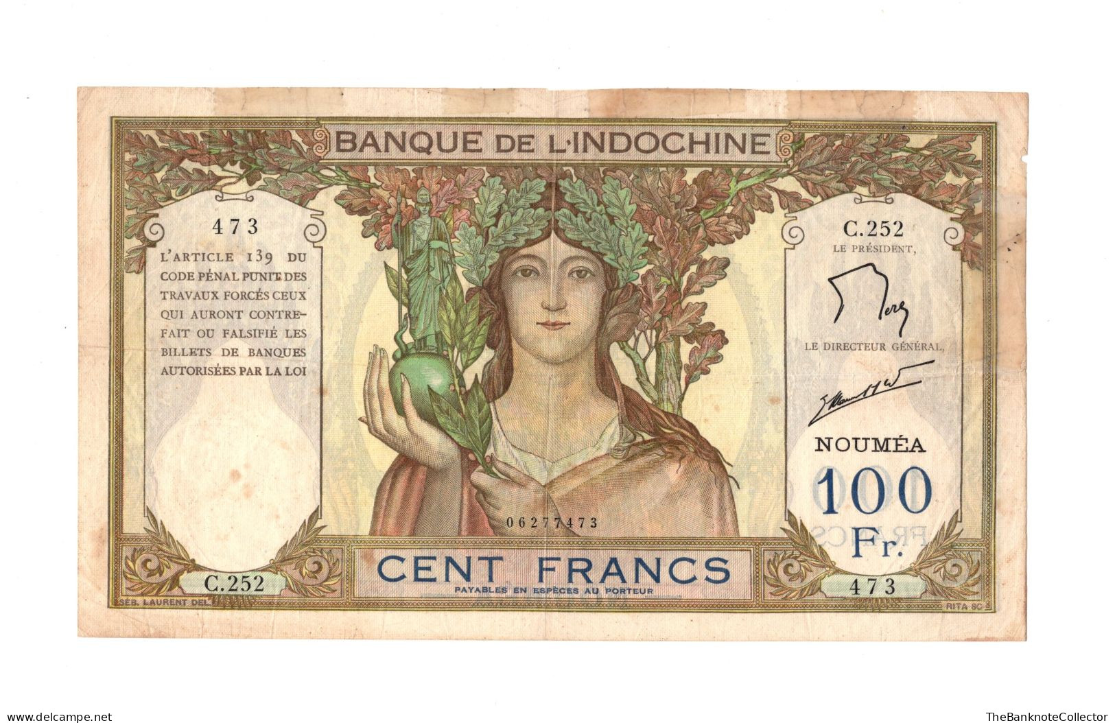 French Indochina New Caledonia 100 Francs ND1963  P-42 Good Condition - Andere - Azië