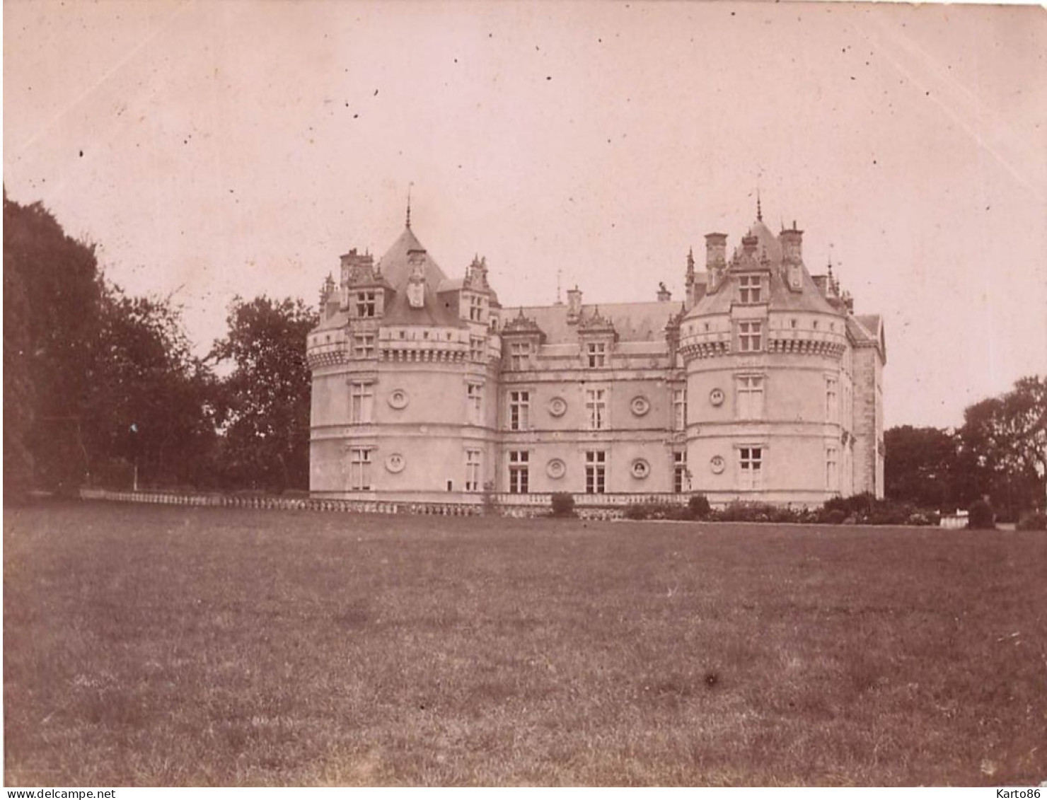 Le Lude * Le Château Du Village * 2 Photos Ancienne 11x8cm - Other & Unclassified