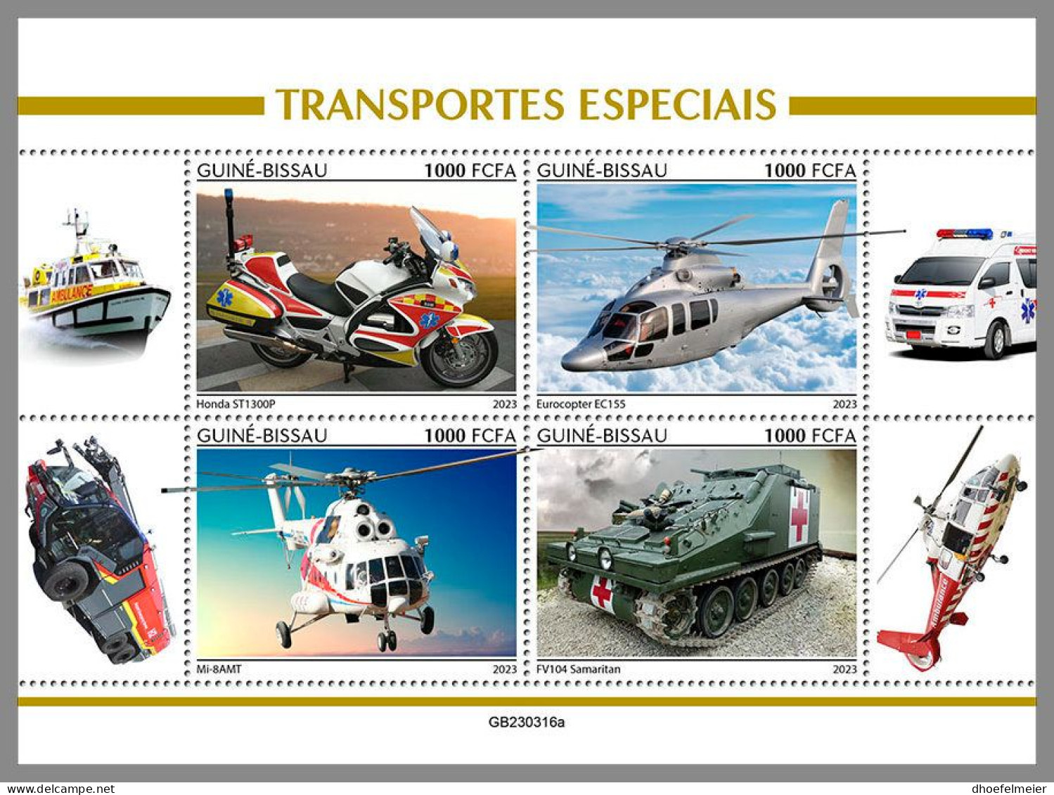 GUINEA-BISSAU 2023 MNH Special Transport Motorcycle Motorrad M/S – IMPERFORATED – DHQ2416 - Motorbikes