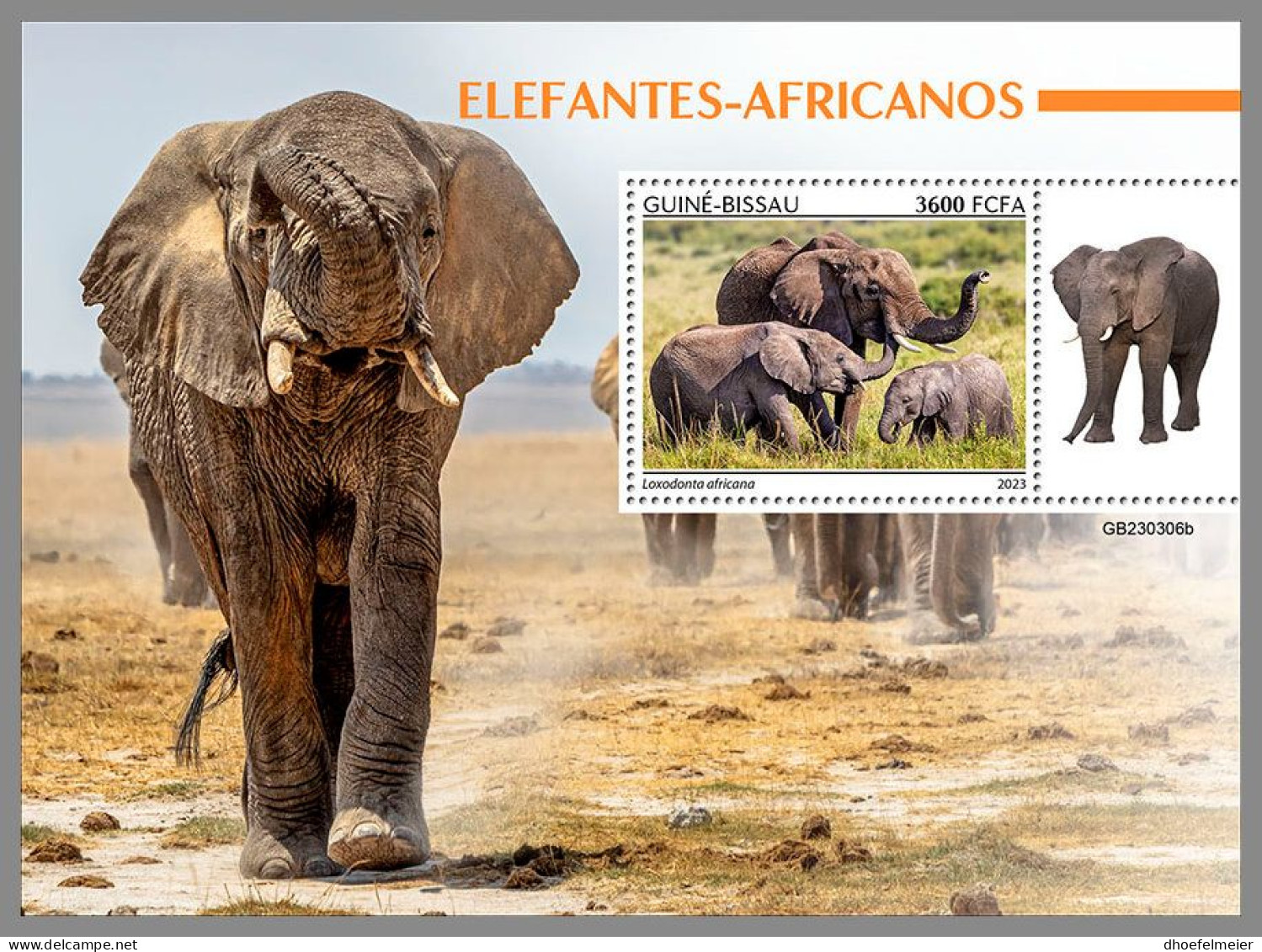 GUINEA-BISSAU 2023 MNH Elephants Elefanten S/S – IMPERFORATED – DHQ2416 - Eléphants