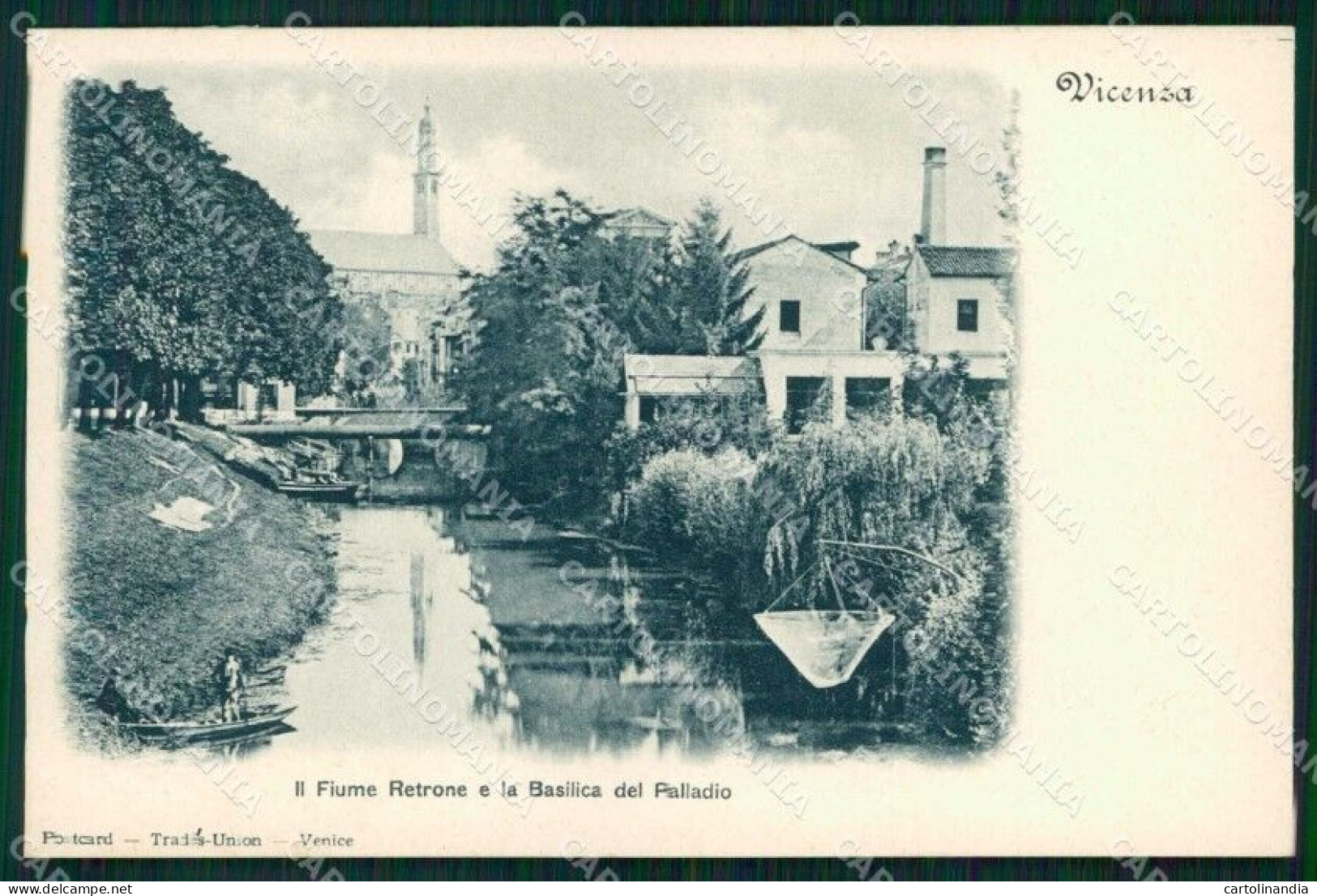 Vicenza Città Fiume Retrone Basilica Del Palladio Cartolina RT1955 - Vicenza