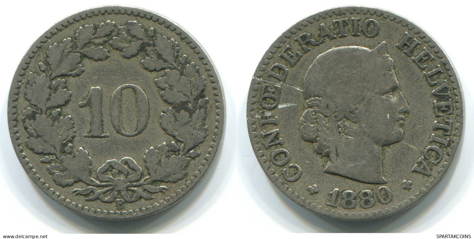 10 RAPPEN 1880 SUIZA SWITZERLAND Moneda #WW1130.E.A - Other & Unclassified