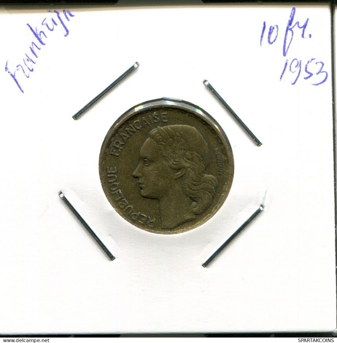 10 FRANCS 1953 FRANKREICH FRANCE Französisch Münze #AP006.D.A - 10 Francs