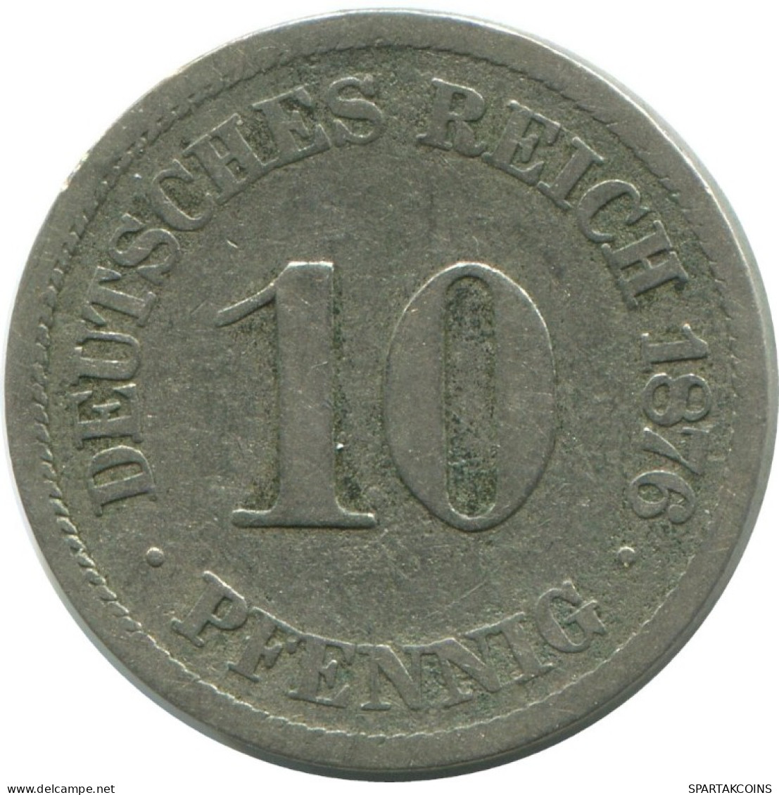 10 PFENNIG 1876 J GERMANY Coin #AE508.U.A - 10 Pfennig