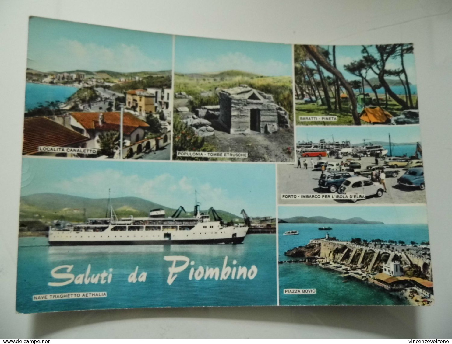 Cartolina Viaggiata "Saluti Da PIOMBINO"   Vedutine 1963 - Livorno