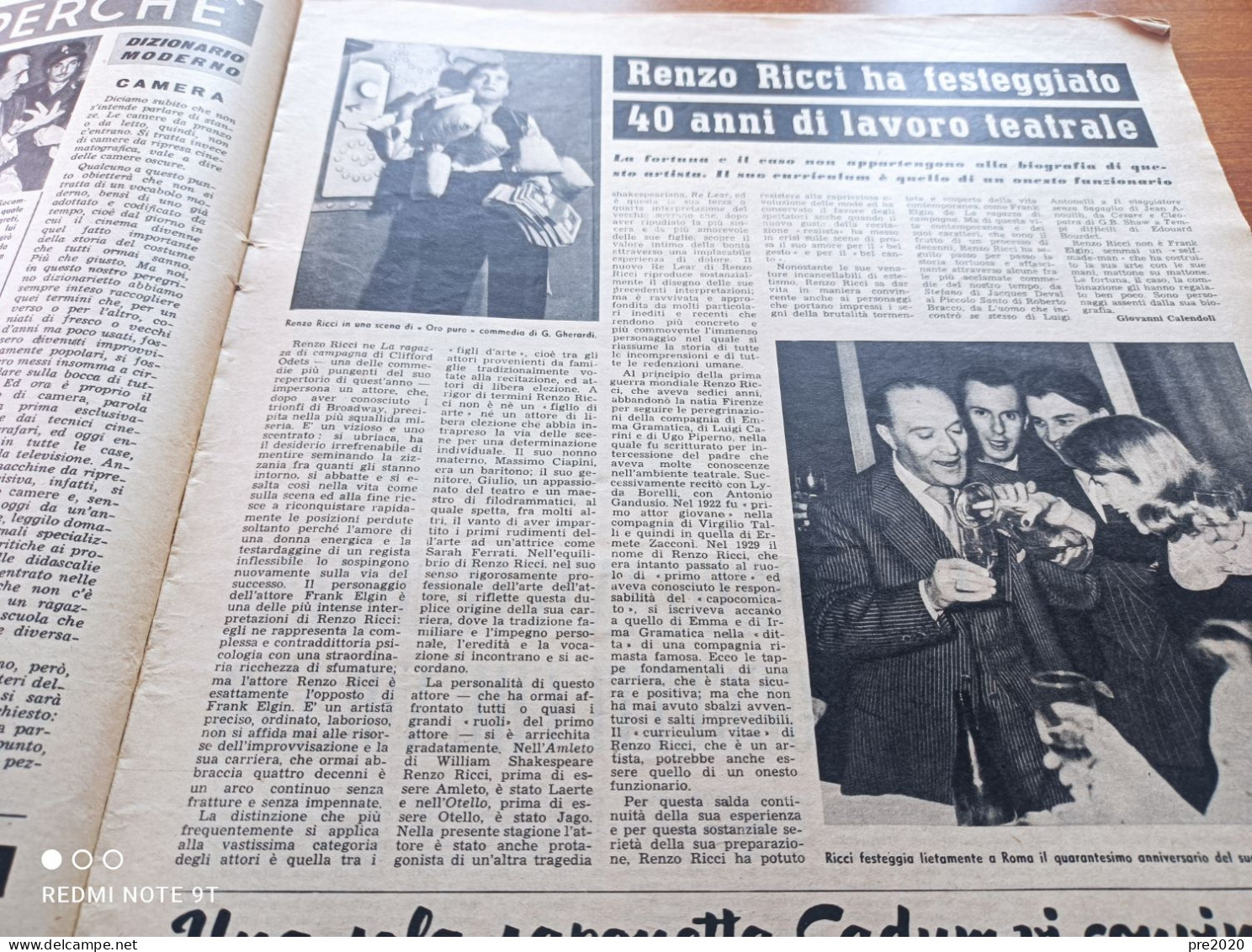 TRIBUNA ILLUSTRATA 1956 RENZO RICCI ATTORE CARLO GIUFFRE’ ABBE LANE NAPOLI - Autres & Non Classés