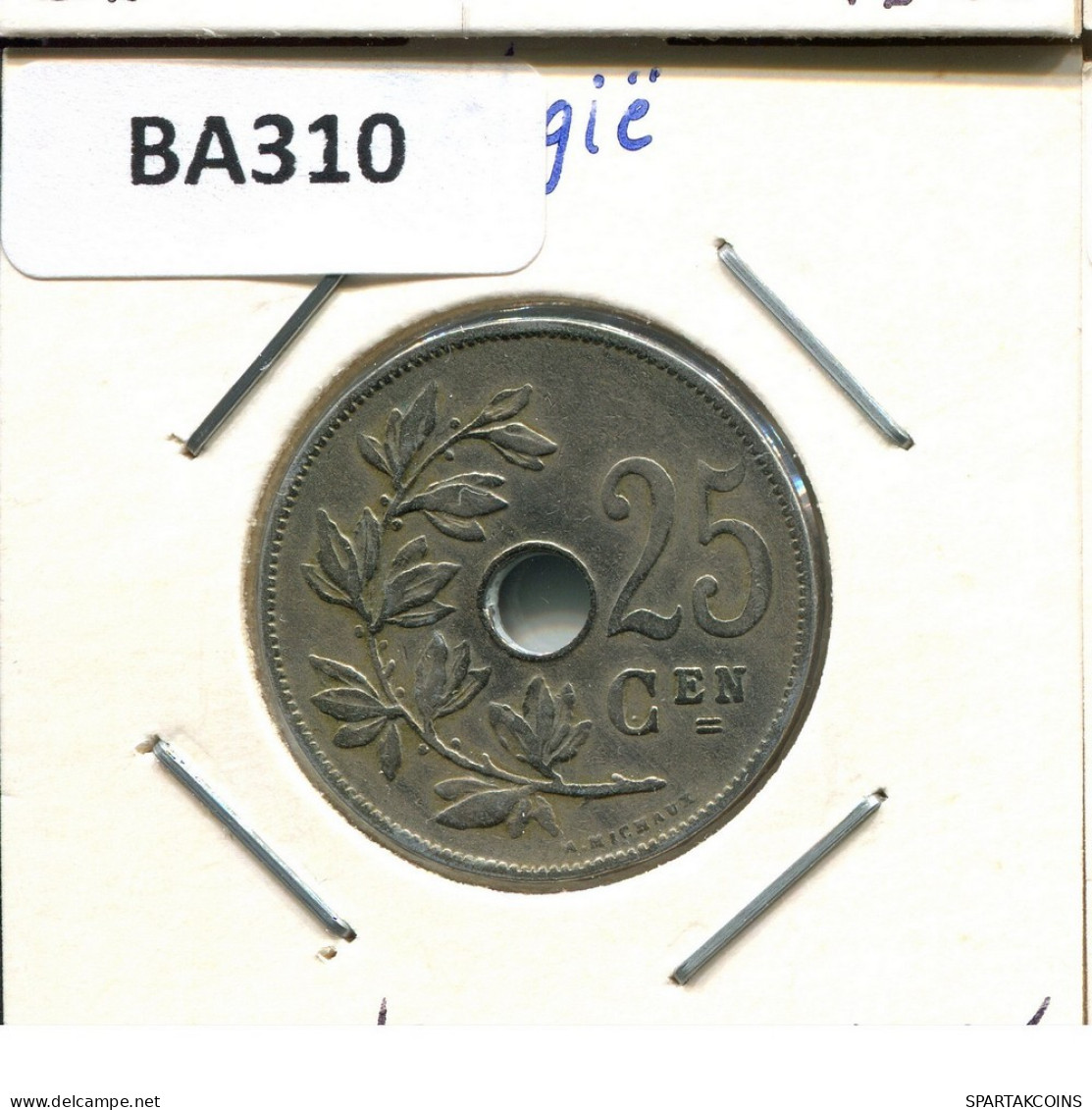 25 CENTIMES 1926 DUTCH Text BELGIQUE BELGIUM Pièce #BA310.F.A - 25 Cents