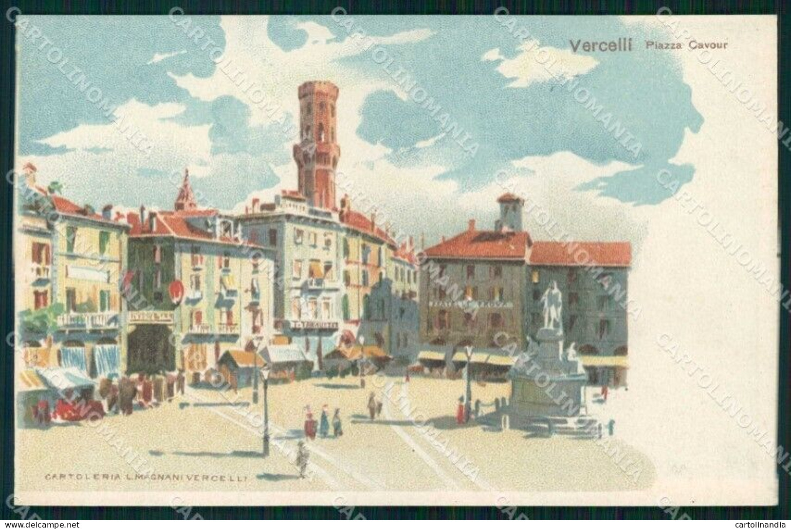 Vercelli Città Piazza Cavour Mercato Cartolina RT2053 - Vercelli