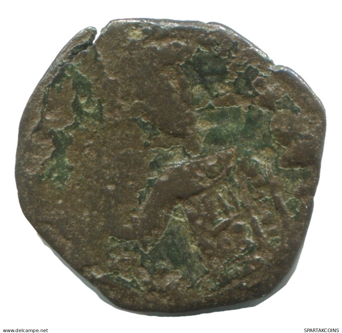 JESUS CHRIST ANONYMOUS CROSS FOLLIS Antiguo BYZANTINE Moneda 1.2g/16m #AF800.12.E.A - Byzantines