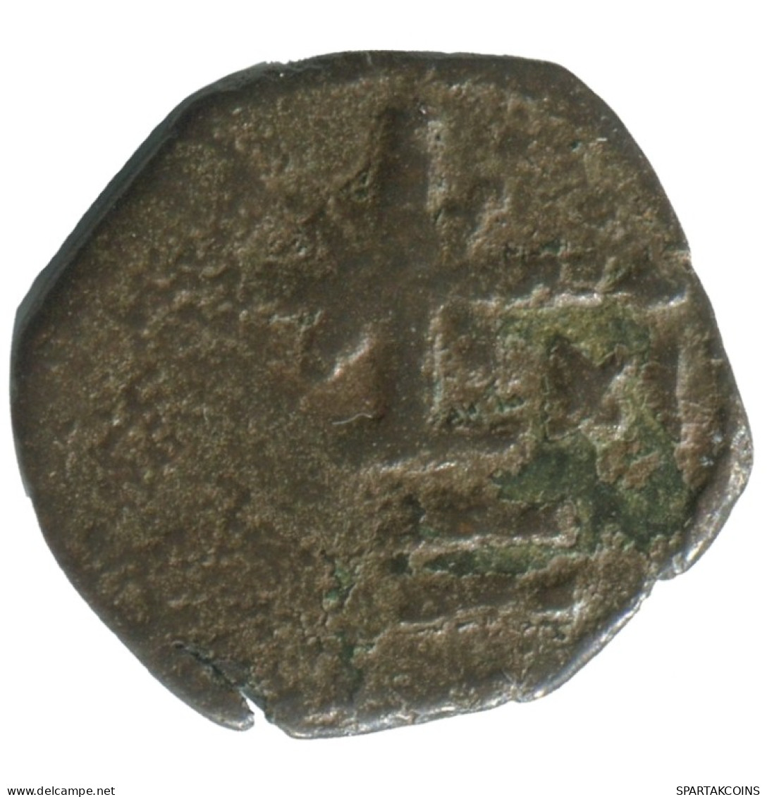 JESUS CHRIST ANONYMOUS CROSS FOLLIS Antiguo BYZANTINE Moneda 1.2g/16m #AF800.12.E.A - Byzantine