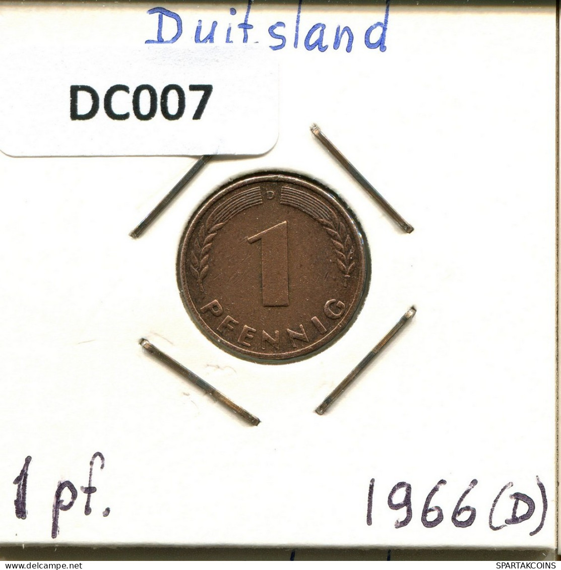 1 PFENNIG 1966 D BRD DEUTSCHLAND Münze GERMANY #DC007.D.A - 1 Pfennig