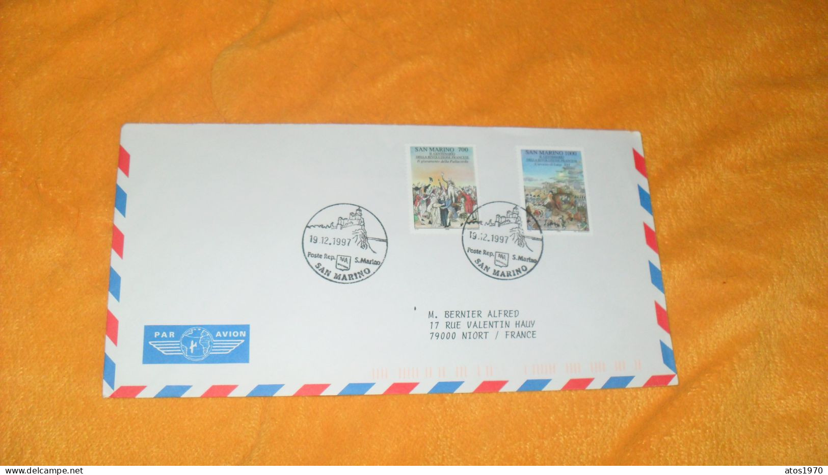 ENVELOPPE DE 1997../ CACHETS POSTE REP. S. MARINO..SAN MARINO..+ TIMBRES X2 - Storia Postale