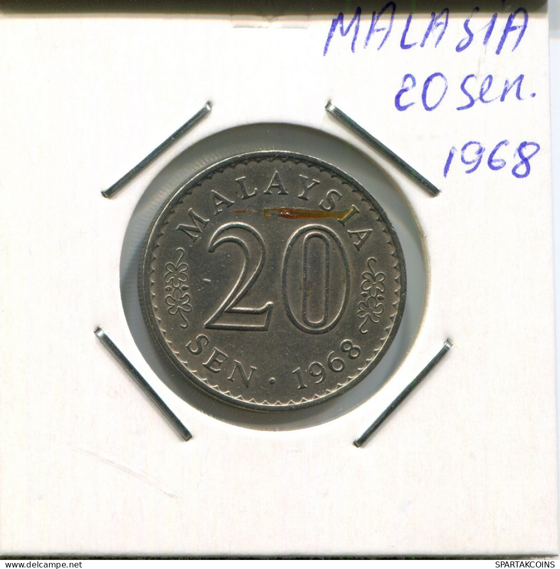 20 SEN 1968 MALAISIE MALAYSIA Pièce #AR690.F.A - Malesia