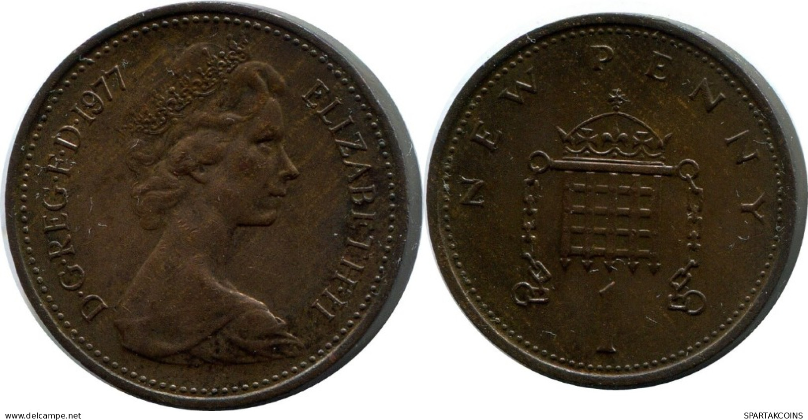 NEW PENNY 1977 UK GROßBRITANNIEN GREAT BRITAIN Münze #AN529.D.A - 1 Penny & 1 New Penny