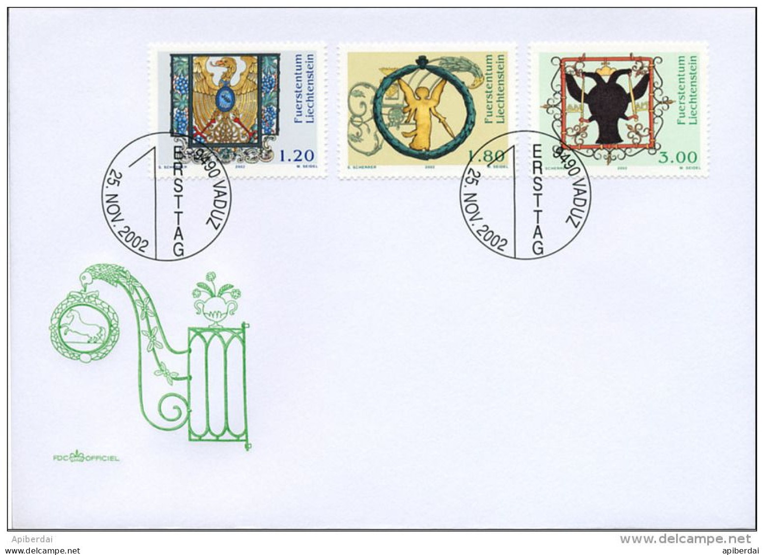 Liechtenstein - 2002 FDC Enseignes - Storia Postale