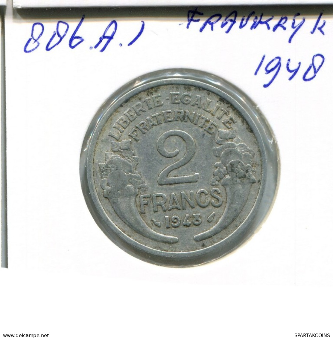2 FRANCS 1948 FRANKREICH FRANCE Französisch Münze #AN356.D.A - 2 Francs