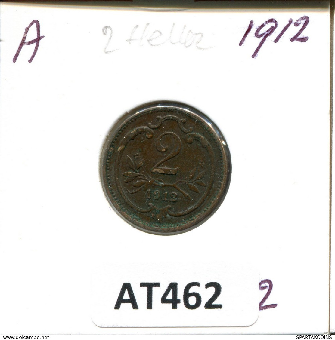 2 HELLER 1912 AUSTRIA Coin #AT462.U.A - Austria